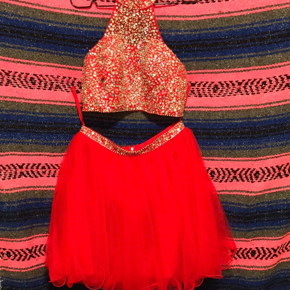 Red Formal Short Dress - Picture 5 of 11